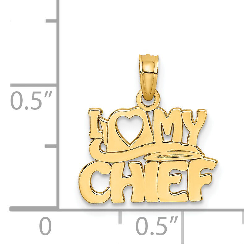 14k I LOVE MY CHIEF Charm-K927