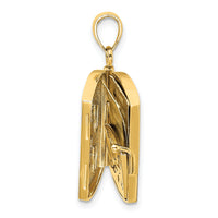 14K w/Rhodium 3-D Footprints Book W/ Prayer Inside Charm-K9271