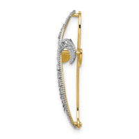 14K w/Rhodium Diamond-Cut Twisted Cross Charm-K9272