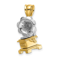 14K Two-Tone 3-D Moveable Phonograph Charm-K9281