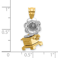 14K Two-Tone 3-D Moveable Phonograph Charm-K9281