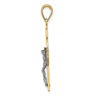 14k Two-tone Celtic Crucifix w/ Eternity Circle Charm-K9285
