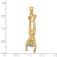 14k Two-Tone 3-D Female Scuba Diver Charm-K9288