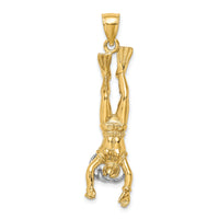 14k Two-Tone 3-D Female Scuba Diver Charm-K9288