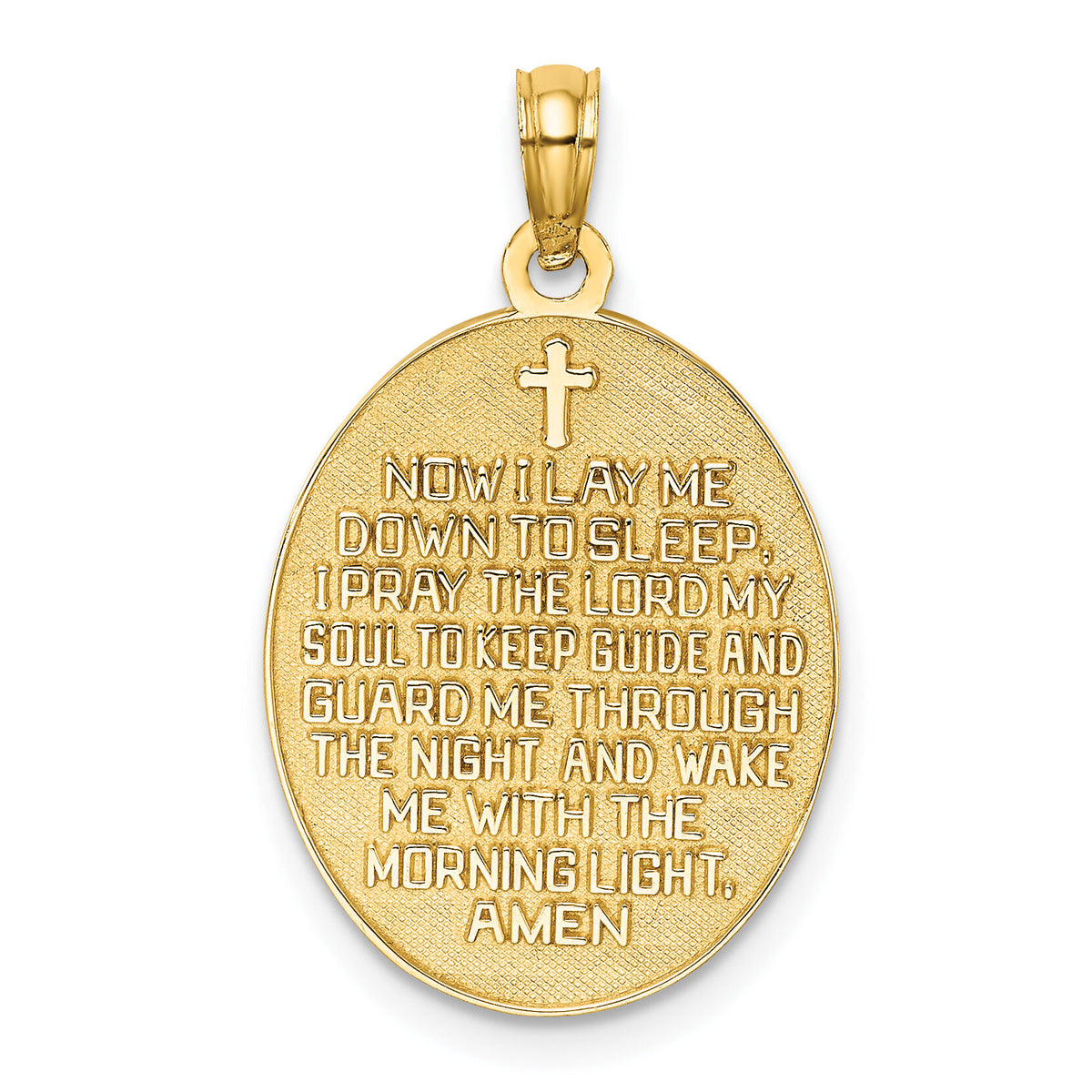 14k w/Rhodium Reversible CHILDS PRAYER w/Boy Charm-K9290