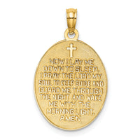 14k w/Rhodium Reversible CHILDS PRAYER w/Boy Charm-K9290