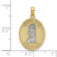 14k w/Rhodium Reversible CHILDS PRAYER w/Boy Charm-K9290