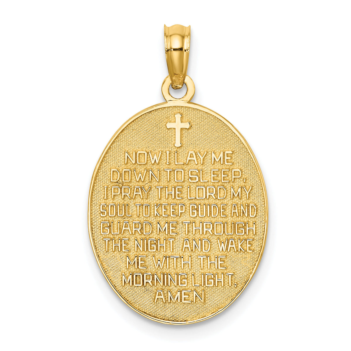 14k w/Rhodium Reversible CHILDS PRAYER w/Girl Charm-K9291