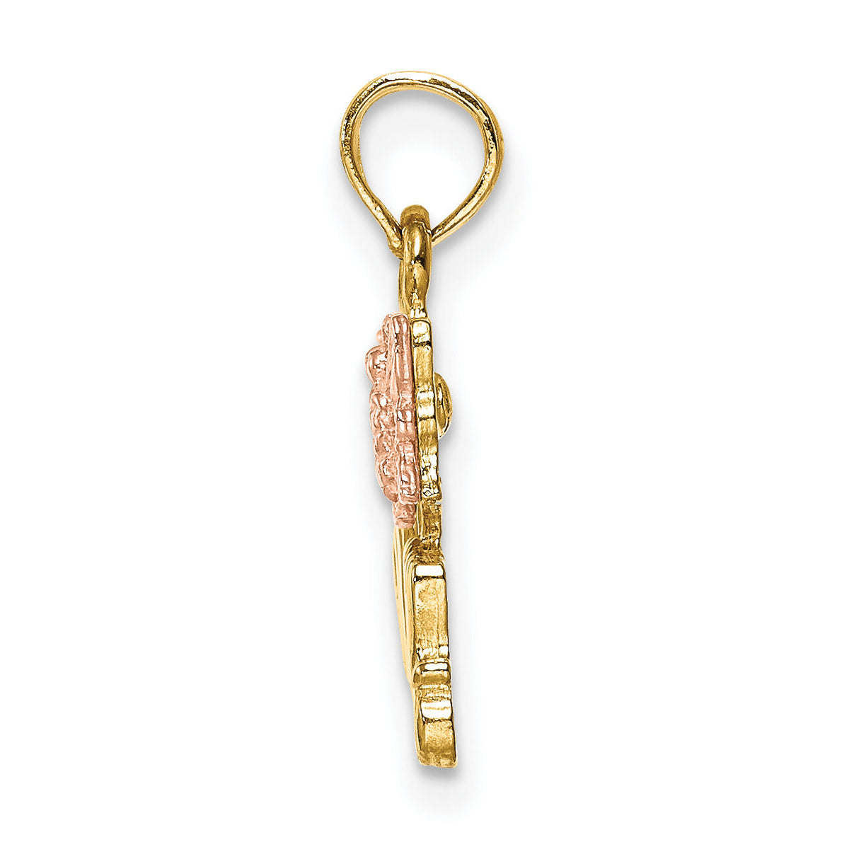 14k Two-Tone MOM w/ Butterfly Charm-K9293