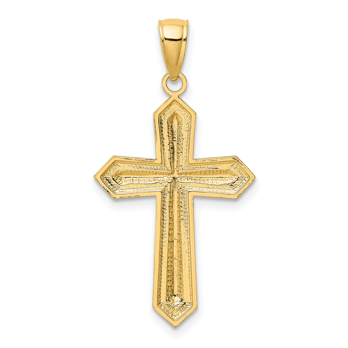 14K W/ Rhodium Center Cross Charm-K9299