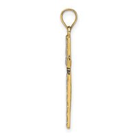 14K W/ Rhodium Cross Charm-K9302
