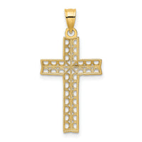 14K W/ Rhodium Cross Charm-K9302