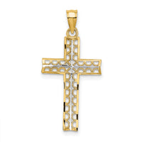 14K W/ Rhodium Cross Charm-K9302