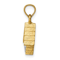 14k Two-tone 3-D Dog Inside Dog House Charm-K9303