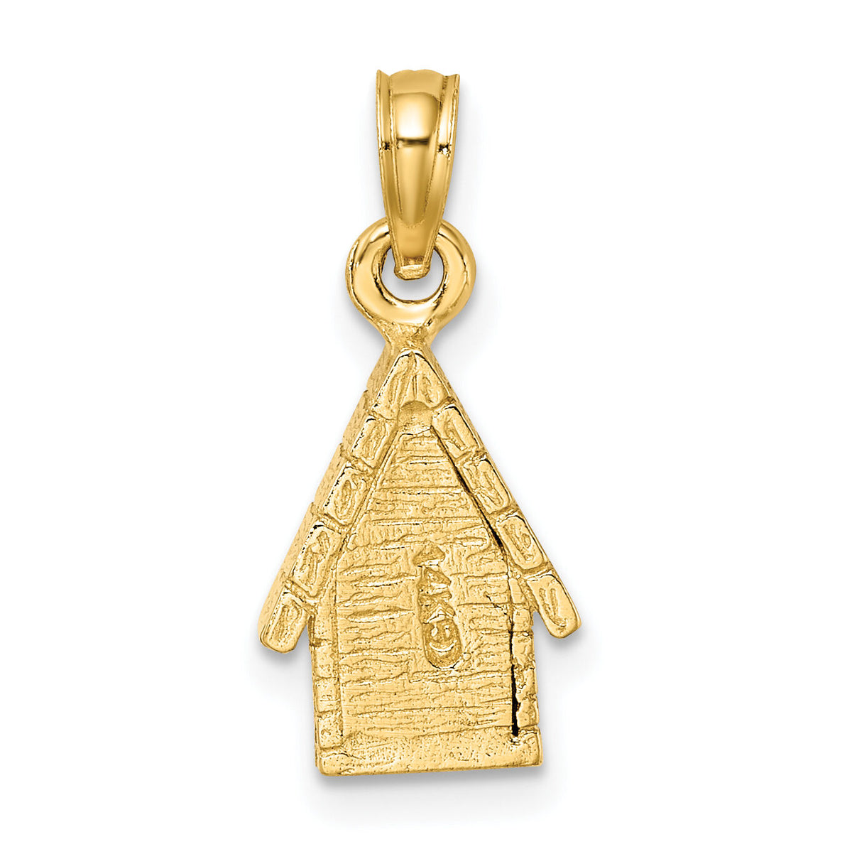 14k Two-tone 3-D Dog Inside Dog House Charm-K9303