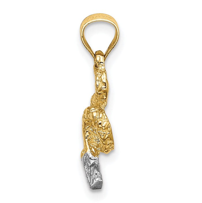 14k w/Rhodium Coiled Snake Charm-K9307