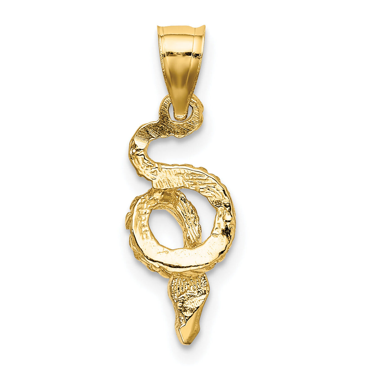 14k w/Rhodium Coiled Snake Charm-K9307