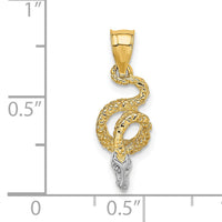 14k w/Rhodium Coiled Snake Charm-K9307