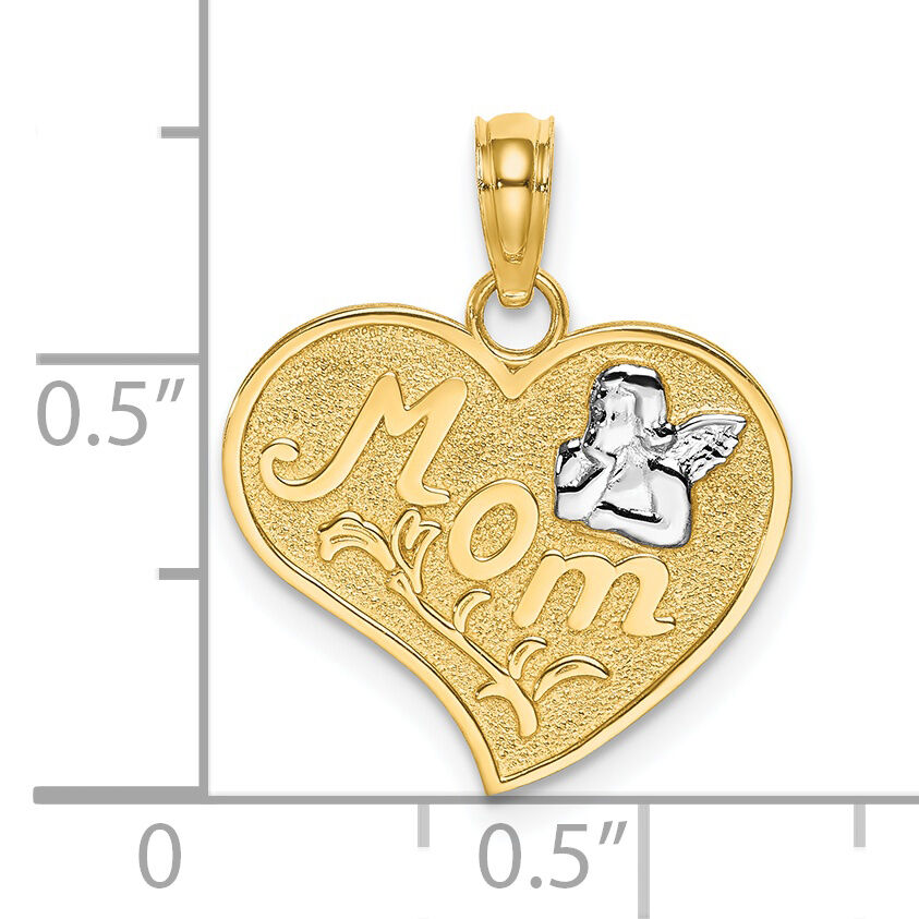 14k w/Rhodium MOM and Angel Heart Charm-K9310