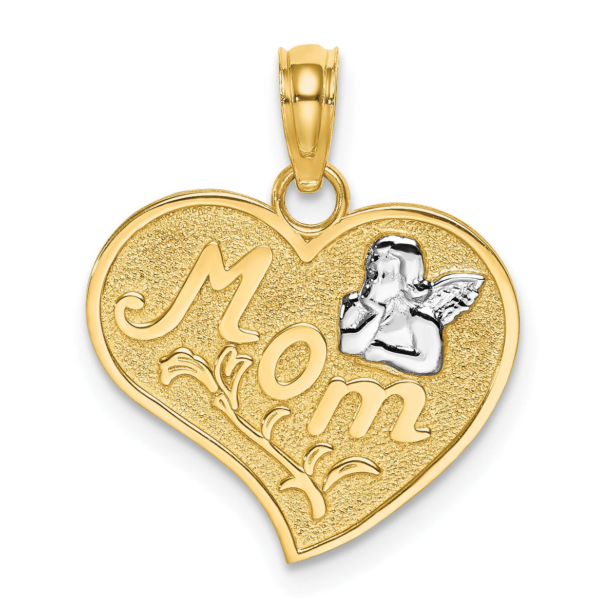 14k w/Rhodium MOM and Angel Heart Charm-K9310
