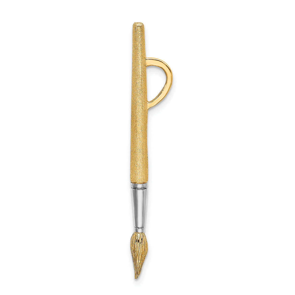 14K w/Rhodium  3-D Water Paint Brush Charm-K9313