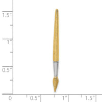 14K w/Rhodium  3-D Water Paint Brush Charm-K9313