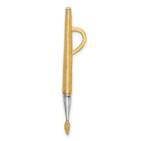 14K w/Rhodium  3-D Oil Paint Brush Charm-K9314