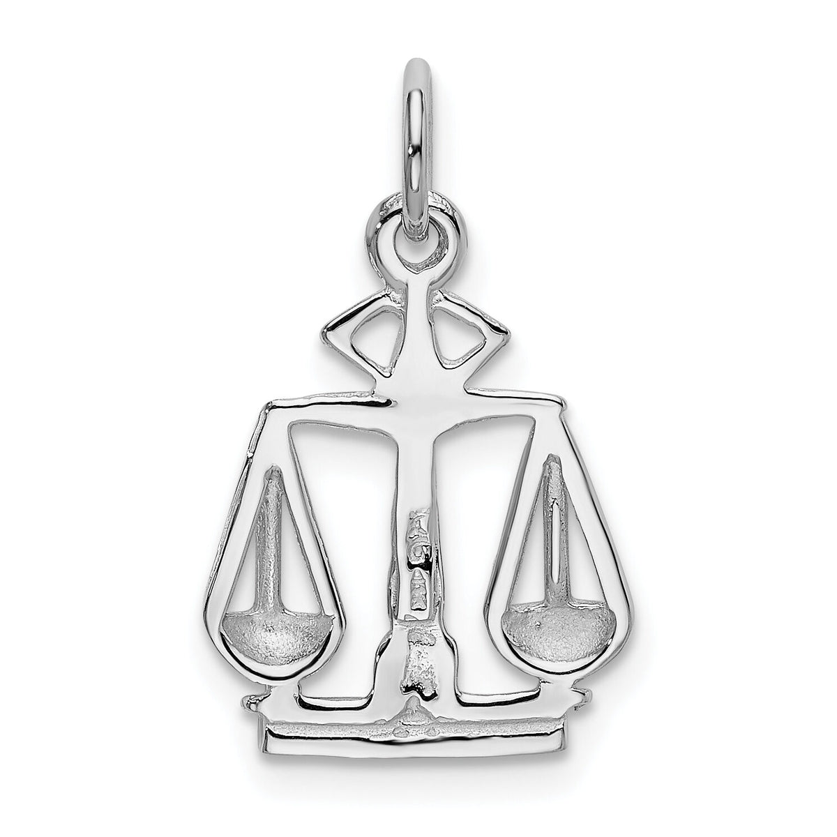 14k White Gold Flat-Backed Scales of Justice Charm-K933
