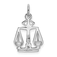 14k White Gold Flat-Backed Scales of Justice Charm-K933