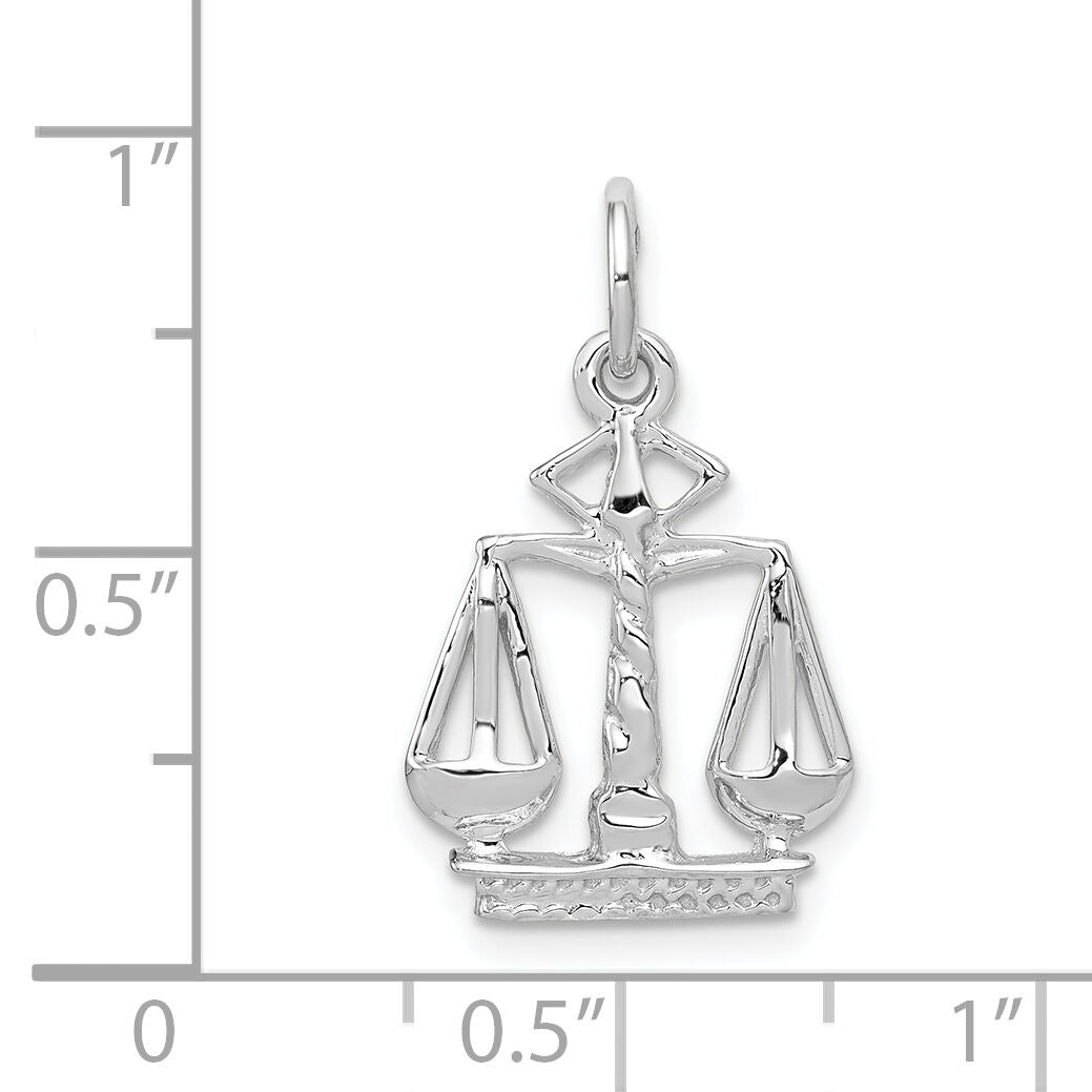 14k White Gold Flat-Backed Scales of Justice Charm-K933