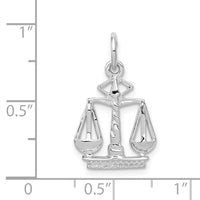 14k White Gold Flat-Backed Scales of Justice Charm-K933