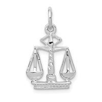 14k White Gold Flat-Backed Scales of Justice Charm-K933