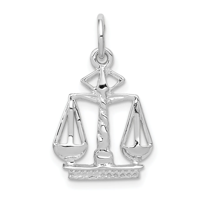 14k White Gold Flat-Backed Scales of Justice Charm-K933