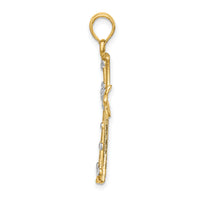 14K w/Rhodium D/C Cross Charm-K9332