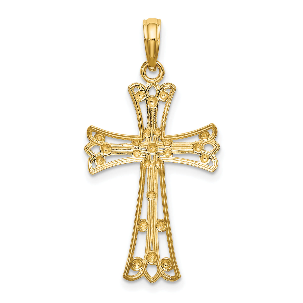 14K w/Rhodium D/C Cross Charm-K9332
