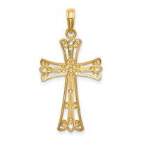 14K w/Rhodium D/C Cross Charm-K9332