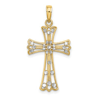 14K w/Rhodium D/C Cross Charm-K9332