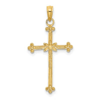 14k w/ Rhodium Thin D/C Cross Charm-K9334
