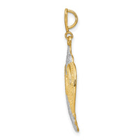 14k w/Rhodium Cut-Out Heart Charm-K9337