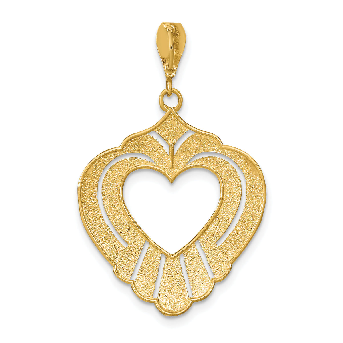 14k w/Rhodium Cut-Out Heart Charm-K9337