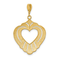 14k w/Rhodium Cut-Out Heart Charm-K9337