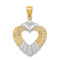 14k w/Rhodium Cut-Out Heart Charm-K9337