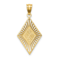14K w/Rhodium D/C Diamond Shape Charm-K9339