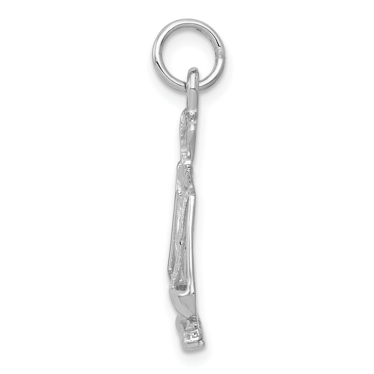 14k White Gold Polished Scales of Justice Charm-K934