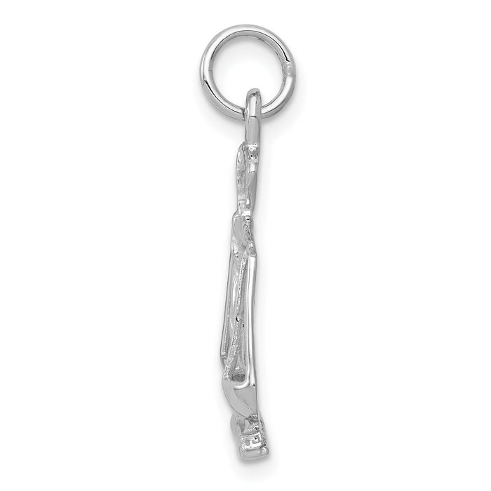 14k White Gold Polished Scales of Justice Charm-K934