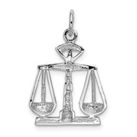 14k White Gold Polished Scales of Justice Charm-K934