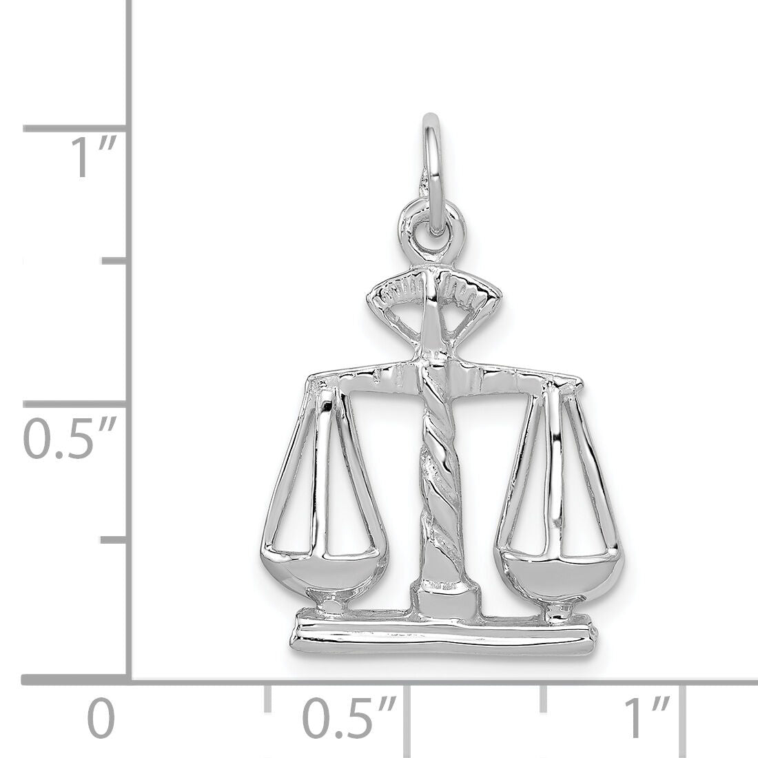 14k White Gold Polished Scales of Justice Charm-K934