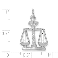 14k White Gold Polished Scales of Justice Charm-K934