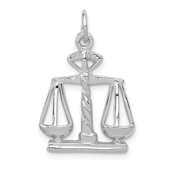 14k White Gold Polished Scales of Justice Charm-K934