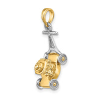14k Two-tone 3-D Lawn Mower Charm-K9354